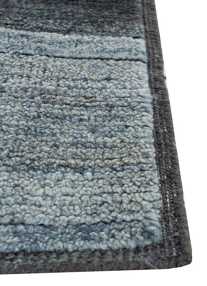 manifest grey and black afghan wool Hand Knotted Rug - Corner