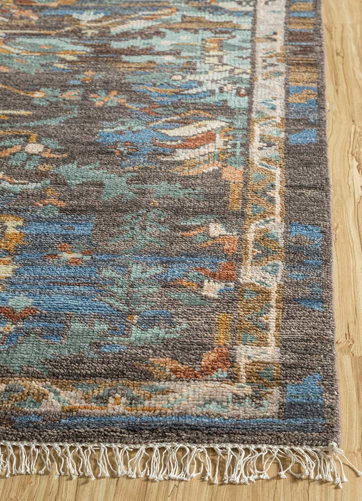 savana grey and black wool Hand Knotted Rug - Corner savana grey and black wool Hand Knotted Rug - Corner