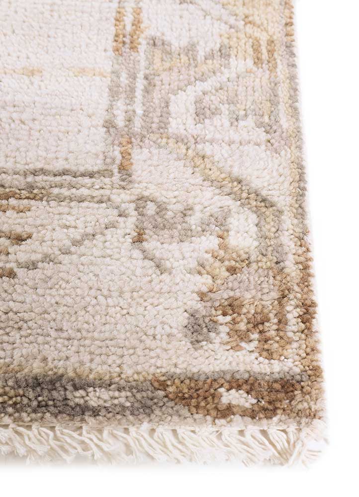 viscaya ivory wool Hand Knotted Rug - Corner