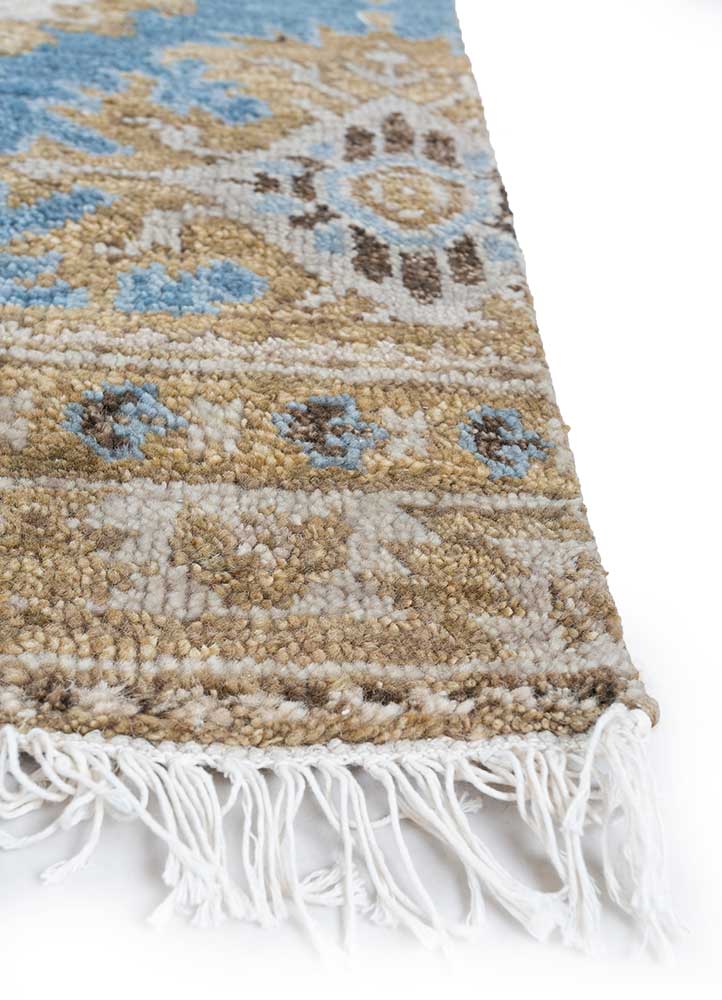 savana gold wool Hand Knotted Rug - Corner