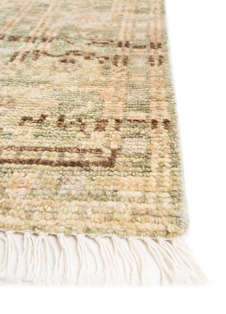 viscaya green wool Hand Knotted Rug - Corner