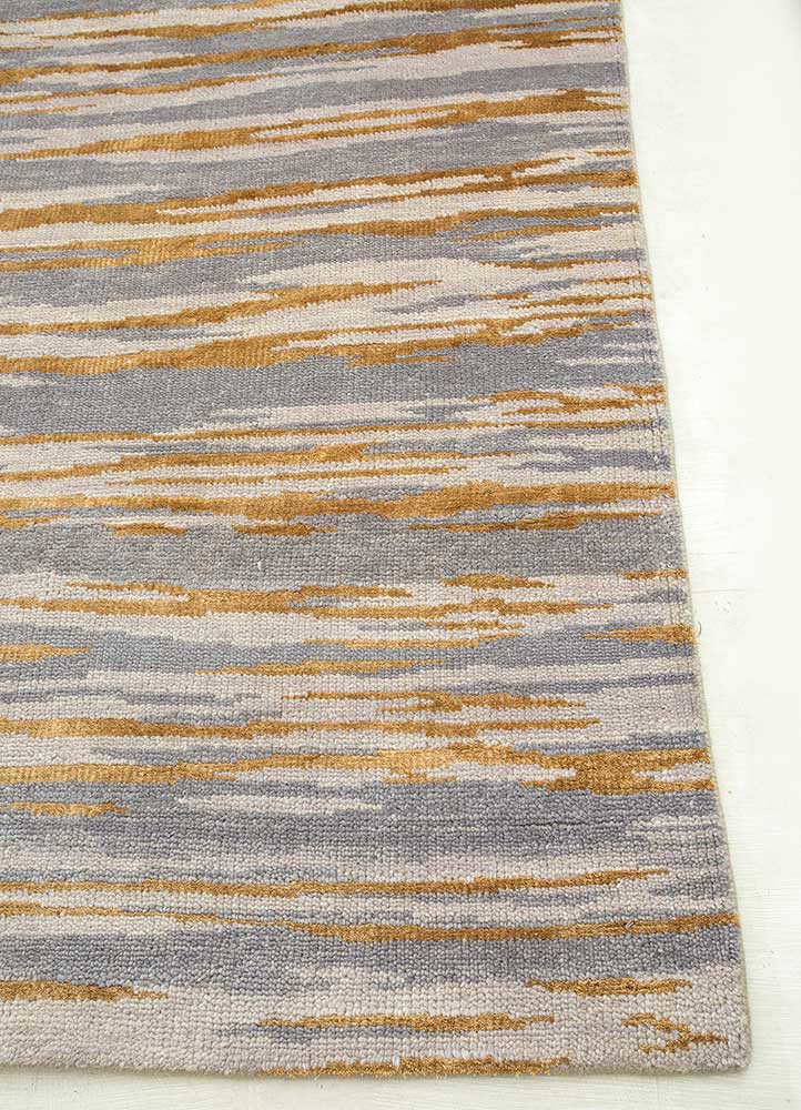 clan grey and black wool and bamboo silk Hand Knotted Rug - Corner clan grey and black wool and bamboo silk Hand Knotted Rug - Corner
