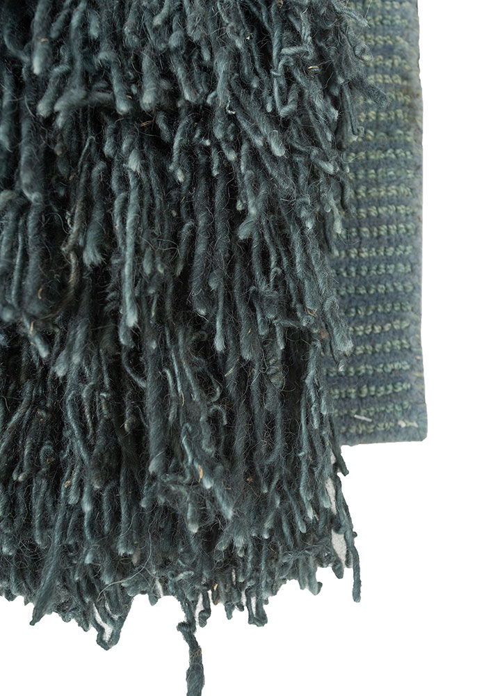 wall art blue wool Wall Art Rug - Corner