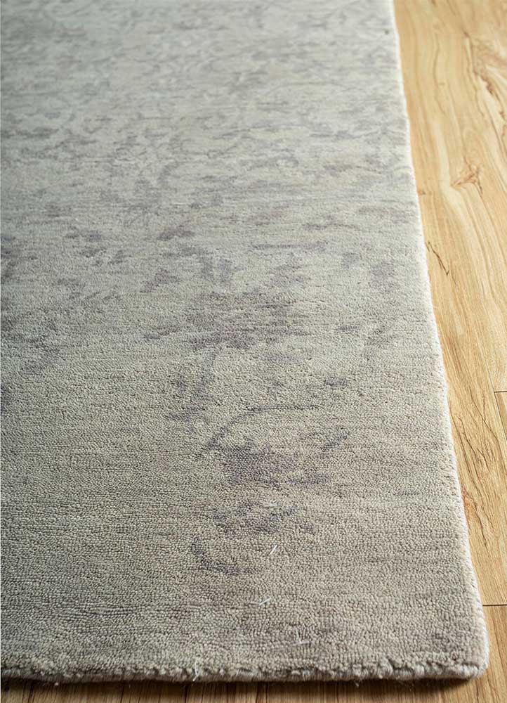 far east beige and brown wool Hand Knotted Rug - Corner