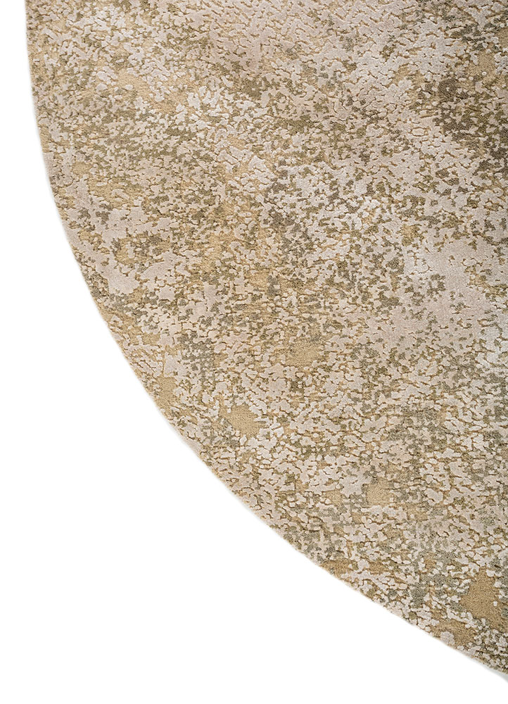 afterglow by kavi ivory wool and bamboo silk Hand Knotted Rug - Corner