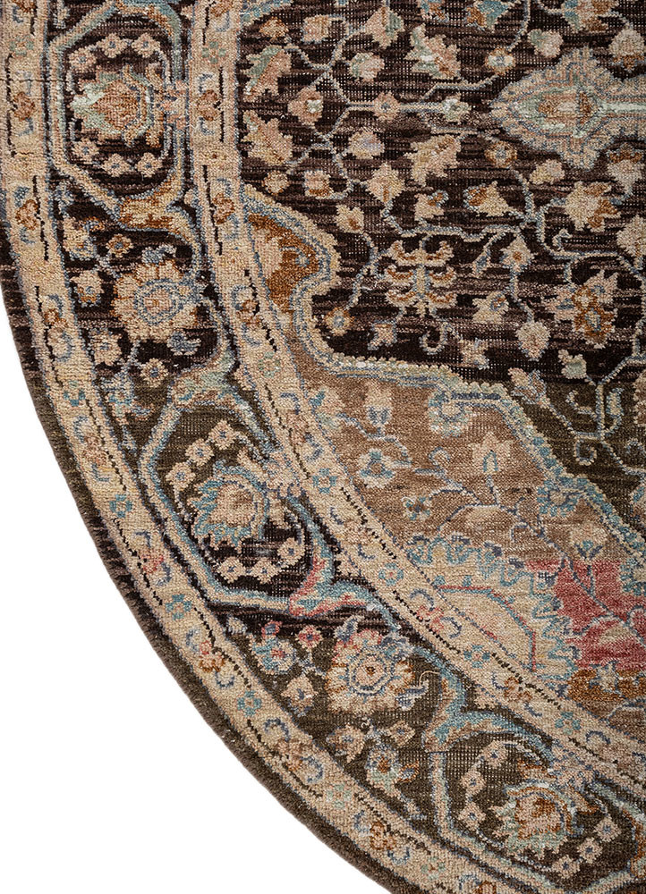 someplace in time beige and brown afghan wool Hand Knotted Rug - Corner someplace in time beige and brown afghan wool Hand Knotted Rug - Corner