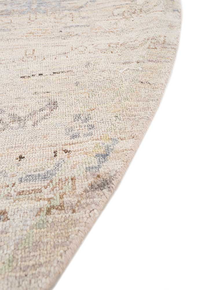 someplace in time ivory wool Hand Knotted Rug - Corner