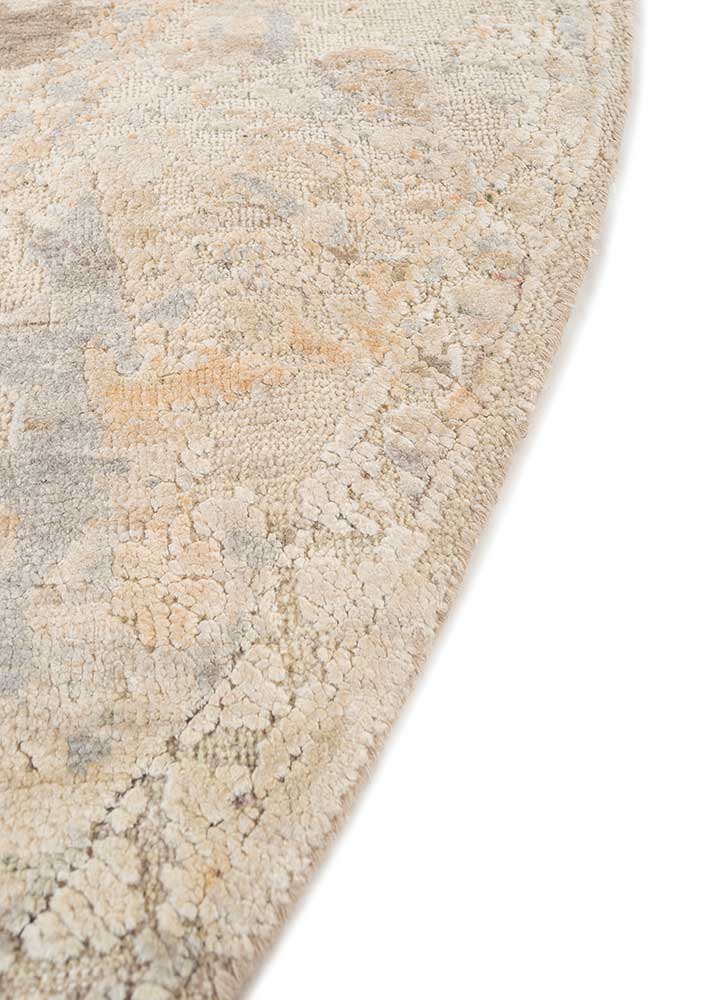viscaya ivory afghan wool and silk Hand Knotted Rug - Corner