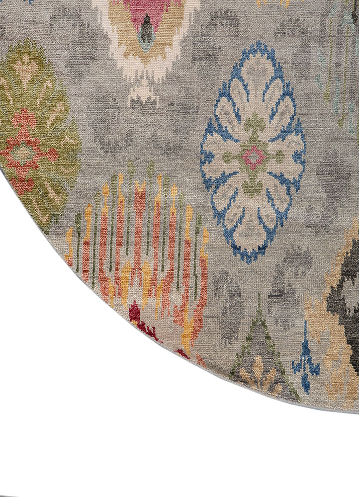 savana grey and black wool Hand Knotted Rug - Corner