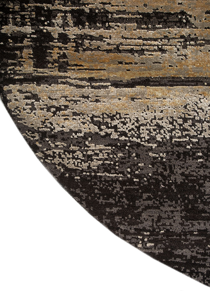 entropy blue wool and bamboo silk Hand Knotted Rug - Corner entropy blue wool and bamboo silk Hand Knotted Rug - Corner