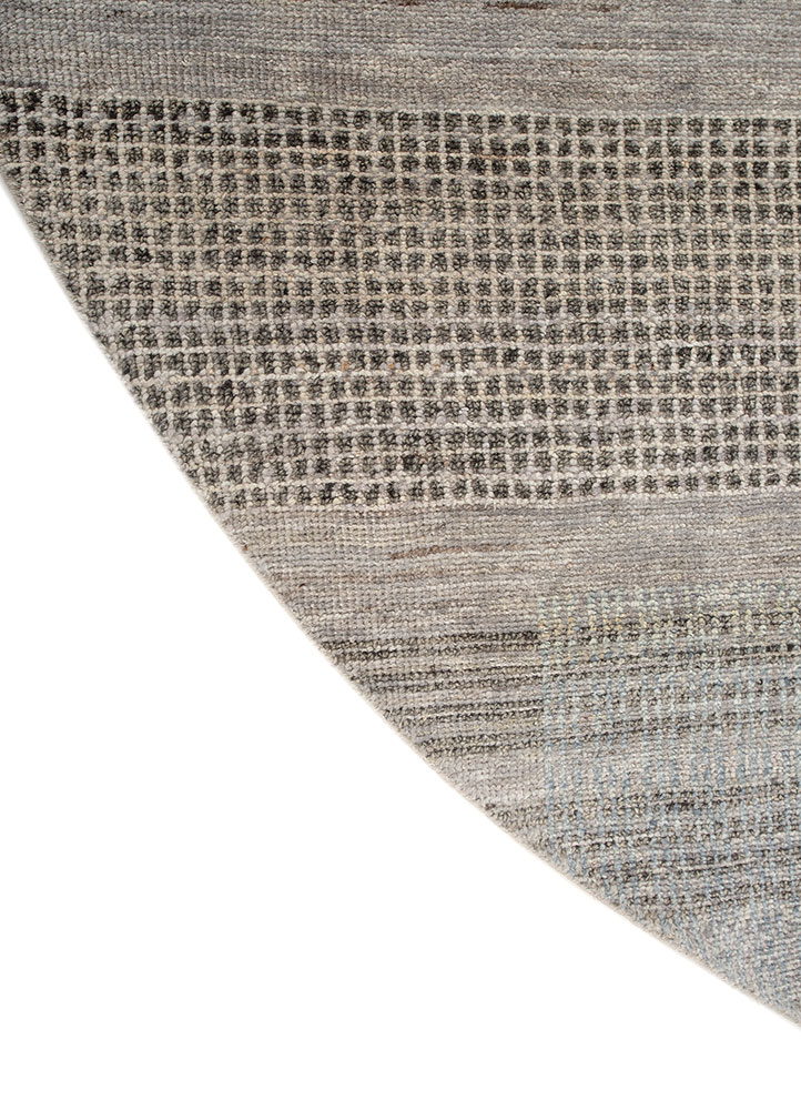 blythe grey and black wool Hand Knotted Rug - Corner
