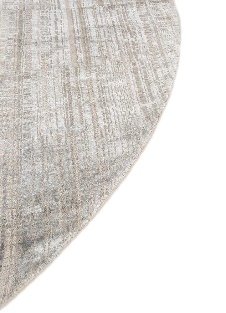 unstring by kavi grey and black wool and bamboo silk Hand Knotted Rug - Corner