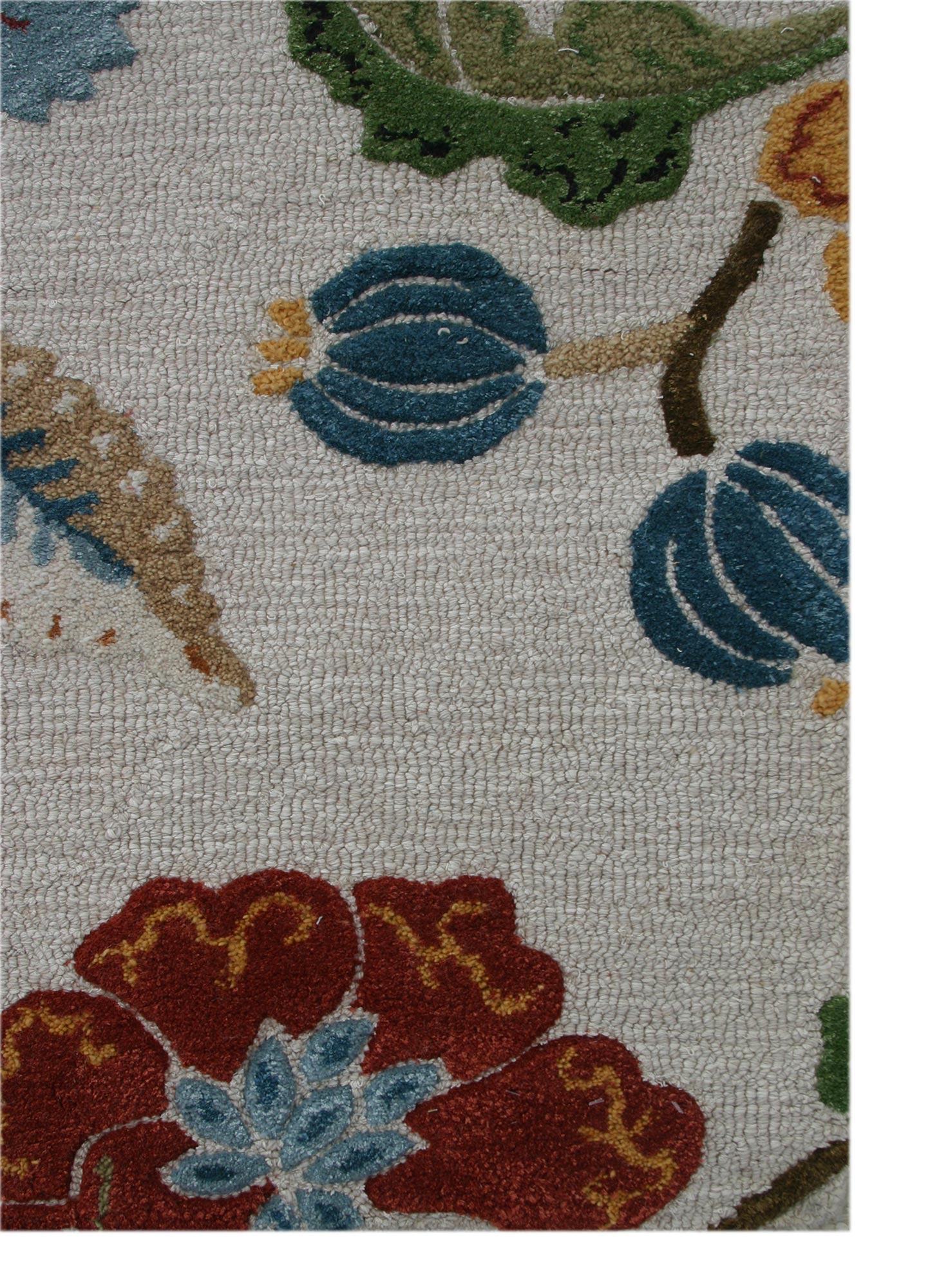 hacienda ivory wool and viscose Hand Tufted Rug - Corner