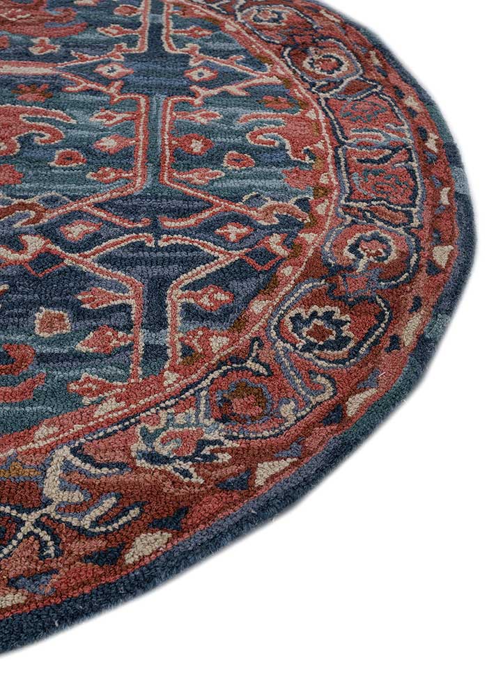 mythos blue wool Hand Tufted Rug - Corner