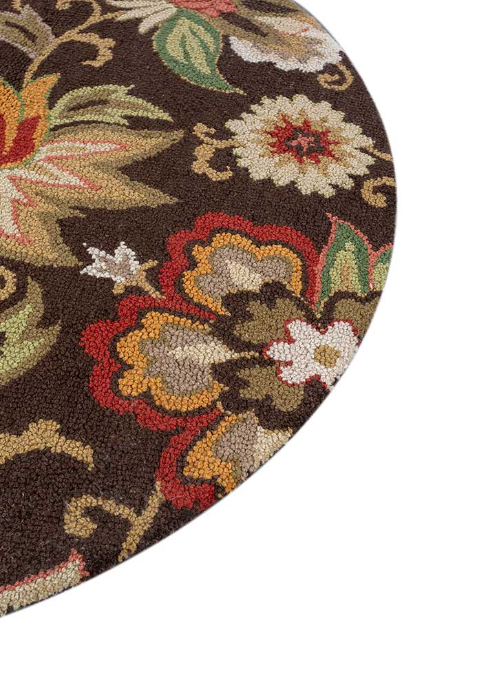 hacienda beige and brown wool Hand Tufted Rug - Corner