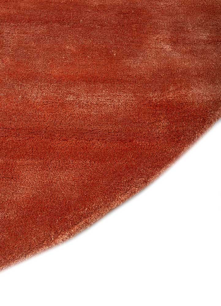 come around red and orange viscose Hand Tufted Rug - Corner