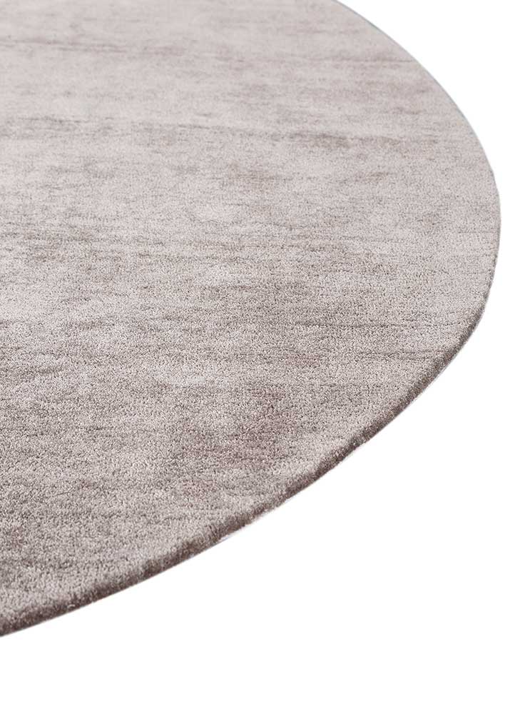 come around grey and black viscose Hand Tufted Rug - Corner