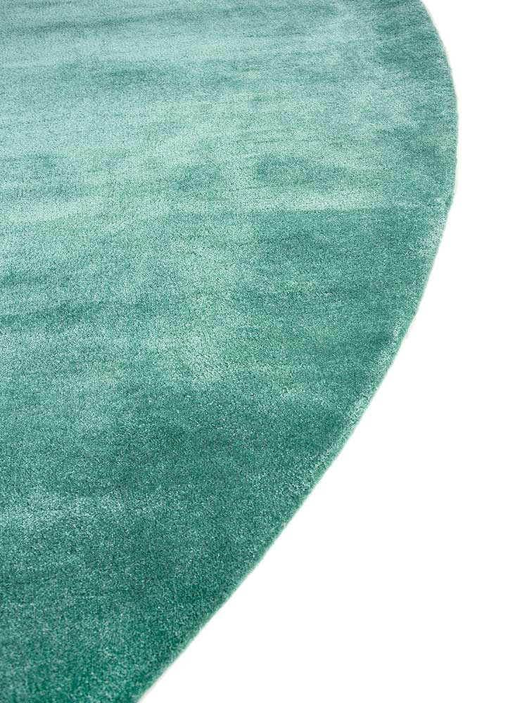 come around green viscose Hand Tufted Rug - Corner