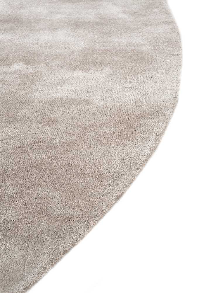 come around beige and brown viscose Hand Tufted Rug - Corner