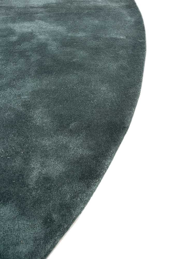 come around blue viscose Hand Tufted Rug - Corner