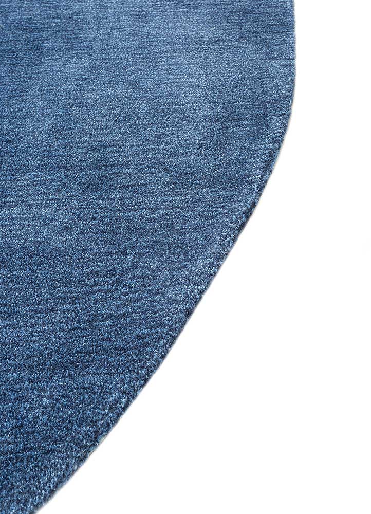 come around blue viscose Hand Tufted Rug - Corner