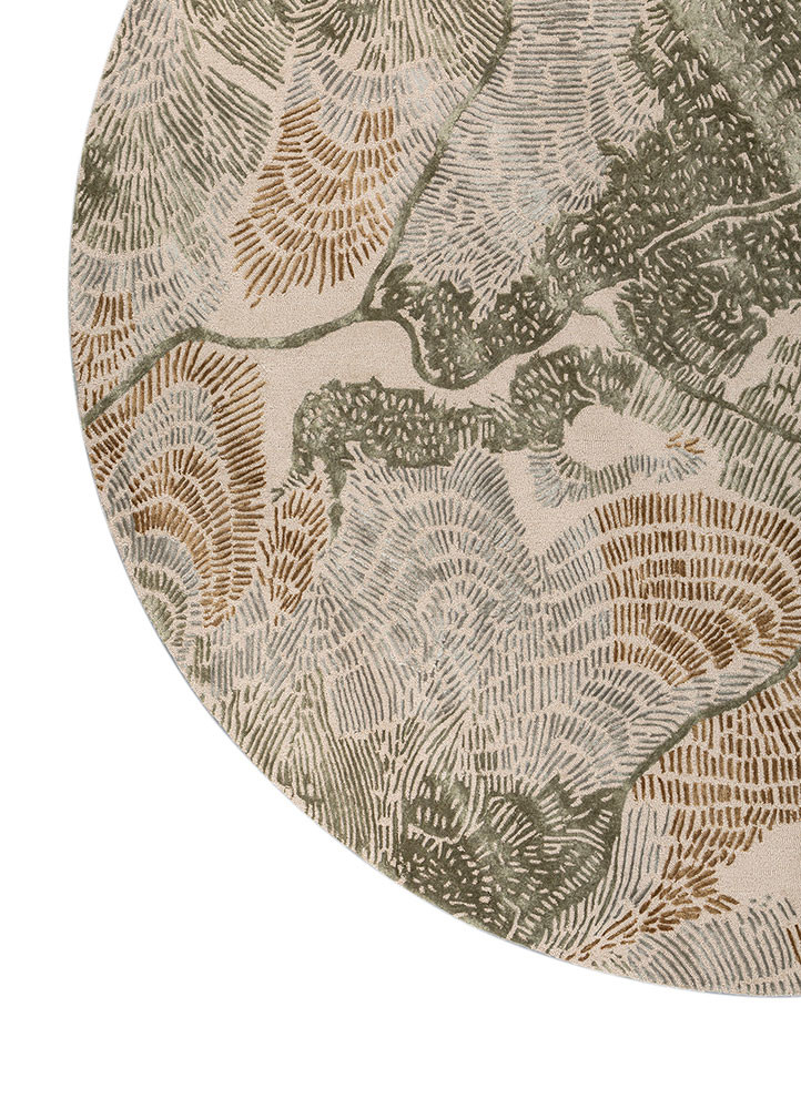 white noise gold wool and viscose Hand Tufted Rug - Corner white noise gold wool and viscose Hand Tufted Rug - Corner
