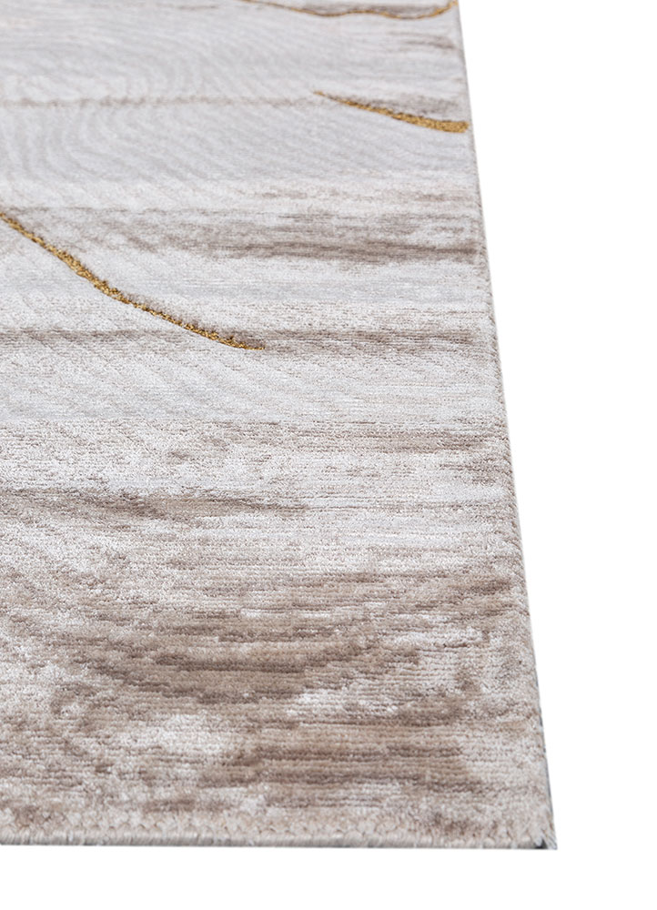 azalea ivory bamboo silk and zari Hand Knotted Rug - Corner