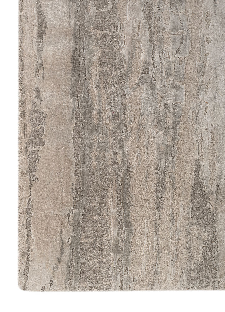 aprezo grey and black wool and bamboo silk Hand Knotted Rug - Corner aprezo grey and black wool and bamboo silk Hand Knotted Rug - Corner