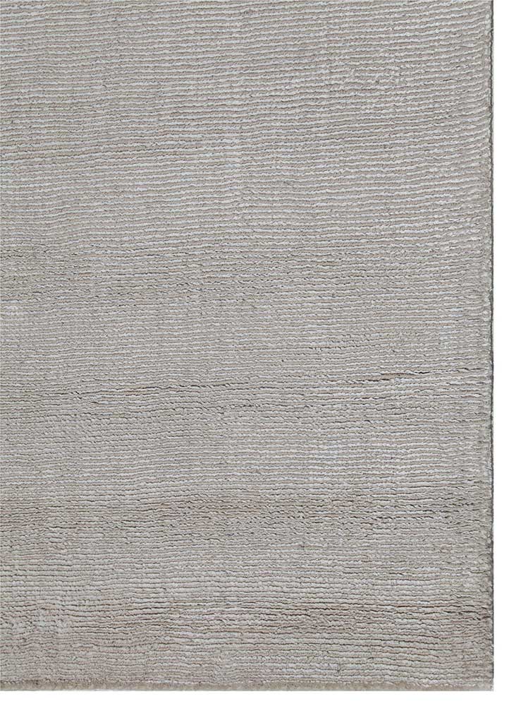 basis ivory wool and viscose Hand Loom Rug - Corner