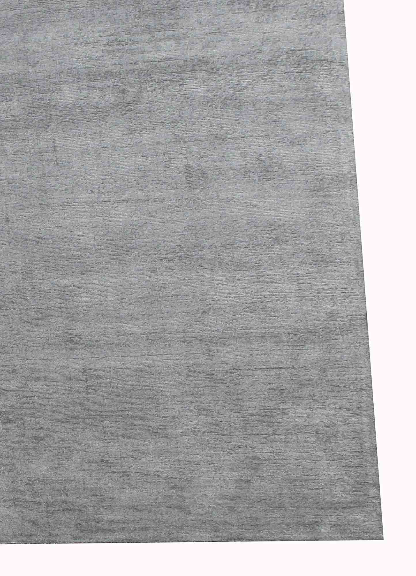 basis grey and black wool and viscose Hand Loom Rug - Corner