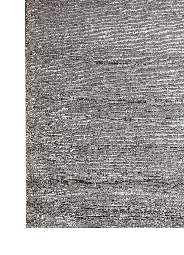 basis grey and black wool and viscose Hand Loom Rug - Corner basis grey and black wool and viscose Hand Loom Rug - Corner