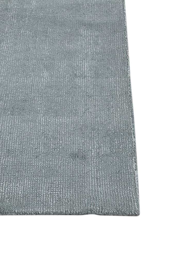 basis grey and black wool and viscose Hand Loom Rug - Corner