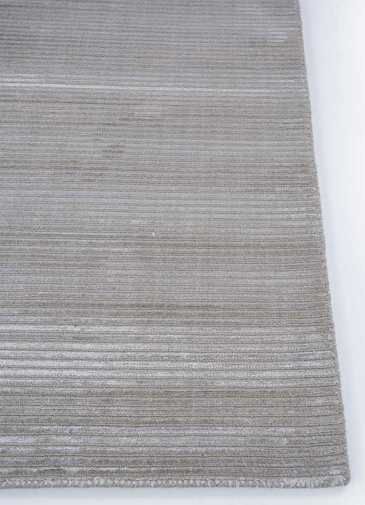 basis grey and black wool and viscose Hand Loom Rug - Corner