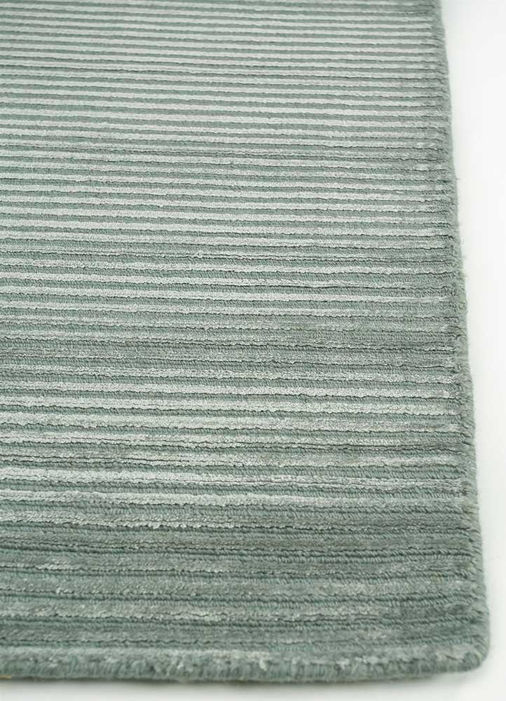 basis grey and black wool and viscose Hand Loom Rug - Corner