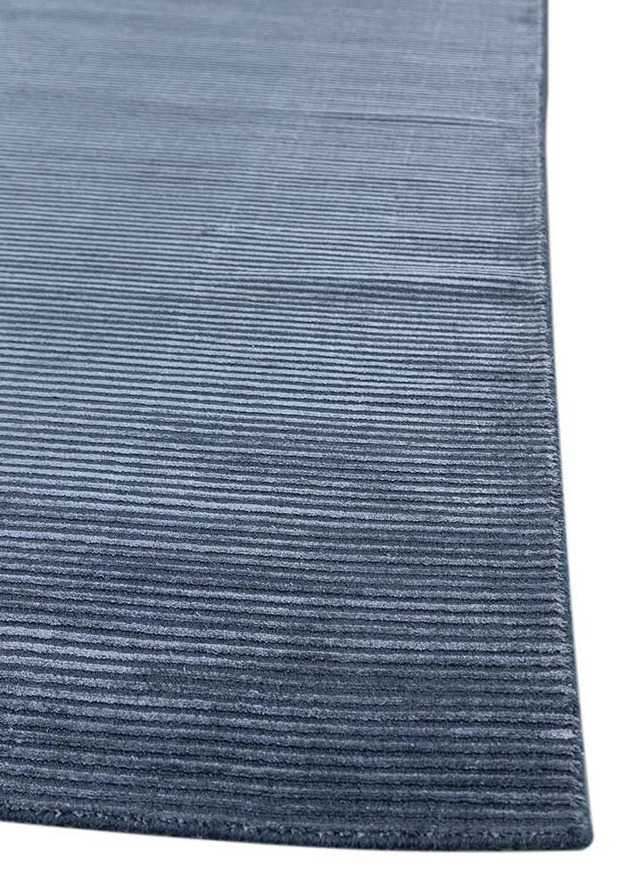 basis blue wool and viscose Hand Loom Rug - Corner basis blue wool and viscose Hand Loom Rug - Corner