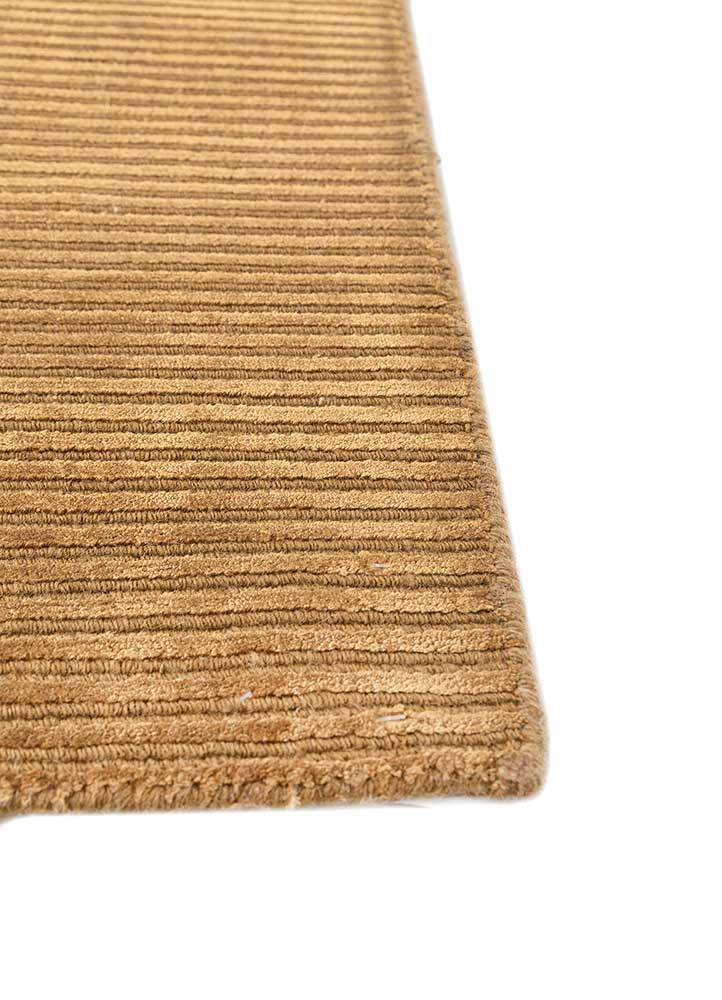 basis gold wool and viscose Hand Loom Rug - Corner