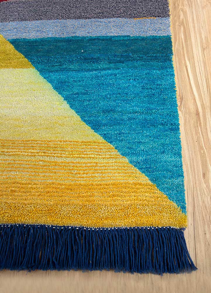 freedom manchaha blue wool and bamboo silk Hand Knotted Rug - Corner freedom manchaha blue wool and bamboo silk Hand Knotted Rug - Corner