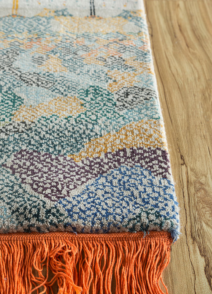 manchaha grey and black wool and bamboo silk Hand Knotted Rug - Corner manchaha grey and black wool and bamboo silk Hand Knotted Rug - Corner