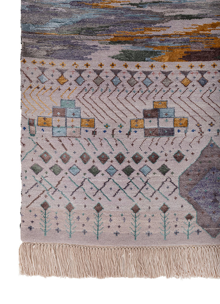 freedom manchaha pink and purple wool and bamboo silk Hand Knotted Rug - Corner freedom manchaha pink and purple wool and bamboo silk Hand Knotted Rug - Corner