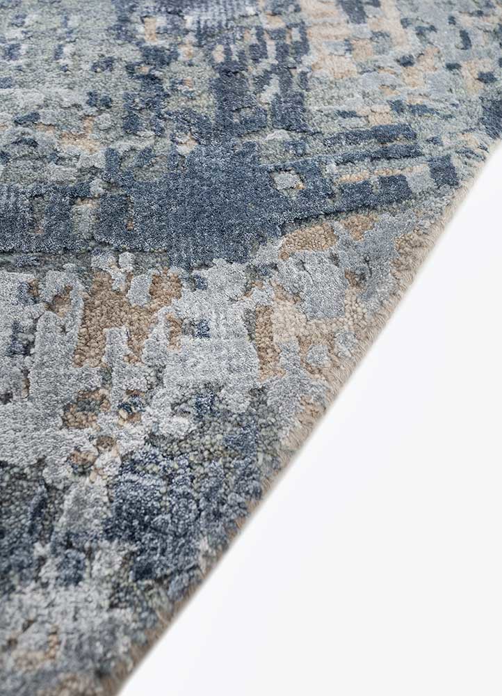 uvenuti grey and black wool and bamboo silk Hand Knotted Rug - Corner uvenuti grey and black wool and bamboo silk Hand Knotted Rug - Corner