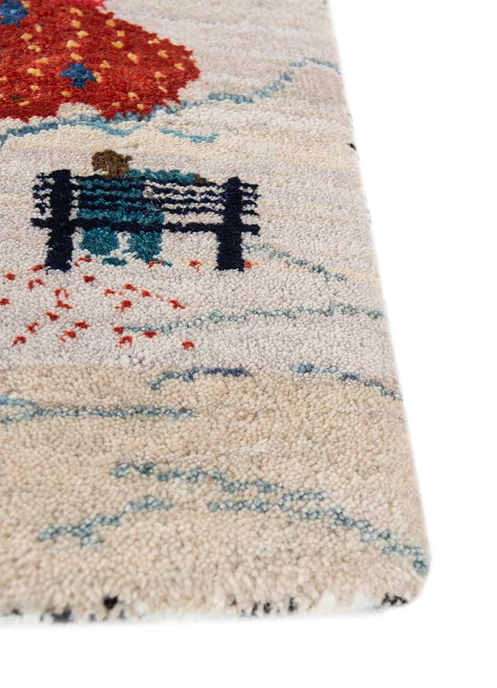 freedom manchaha blue wool and silk Hand Knotted Rug - Corner