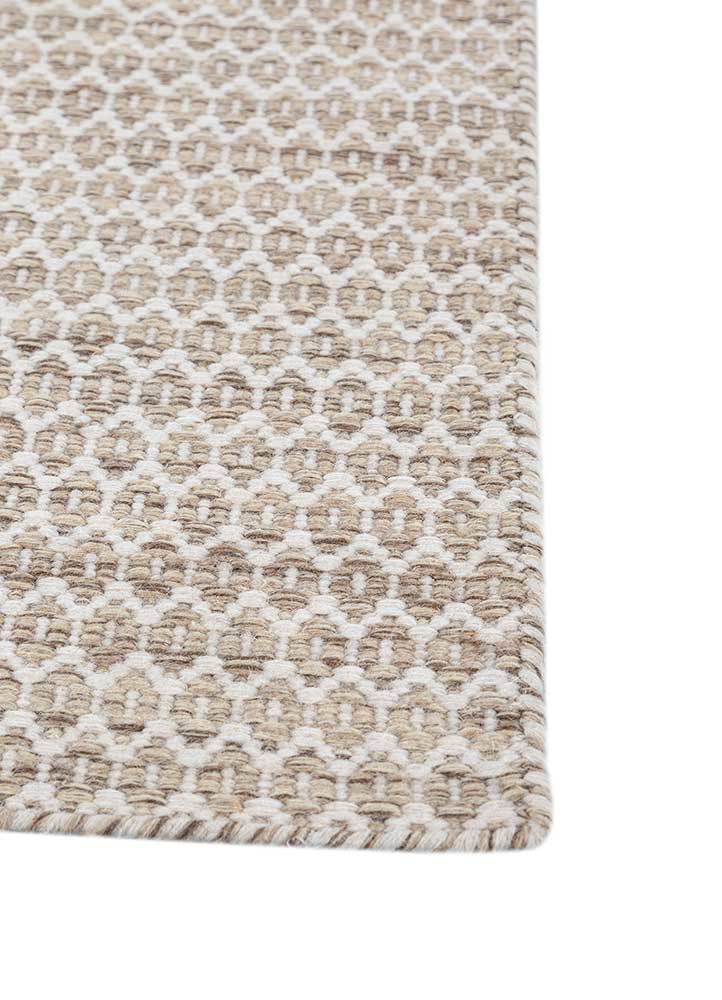 abrash beige and brown wool Flat Weaves Rug - Corner abrash beige and brown wool Flat Weaves Rug - Corner