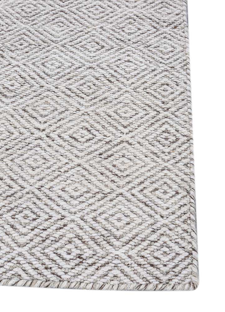 abrash ivory wool Flat Weaves Rug - Corner