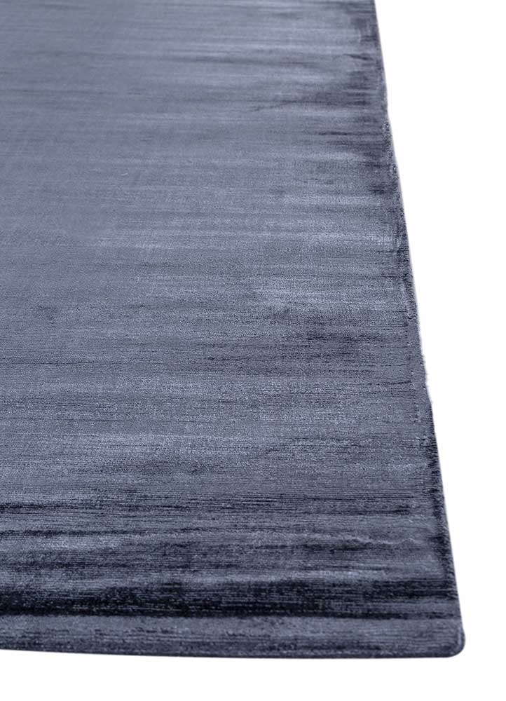 basis blue viscose Hand Loom Rug - Corner