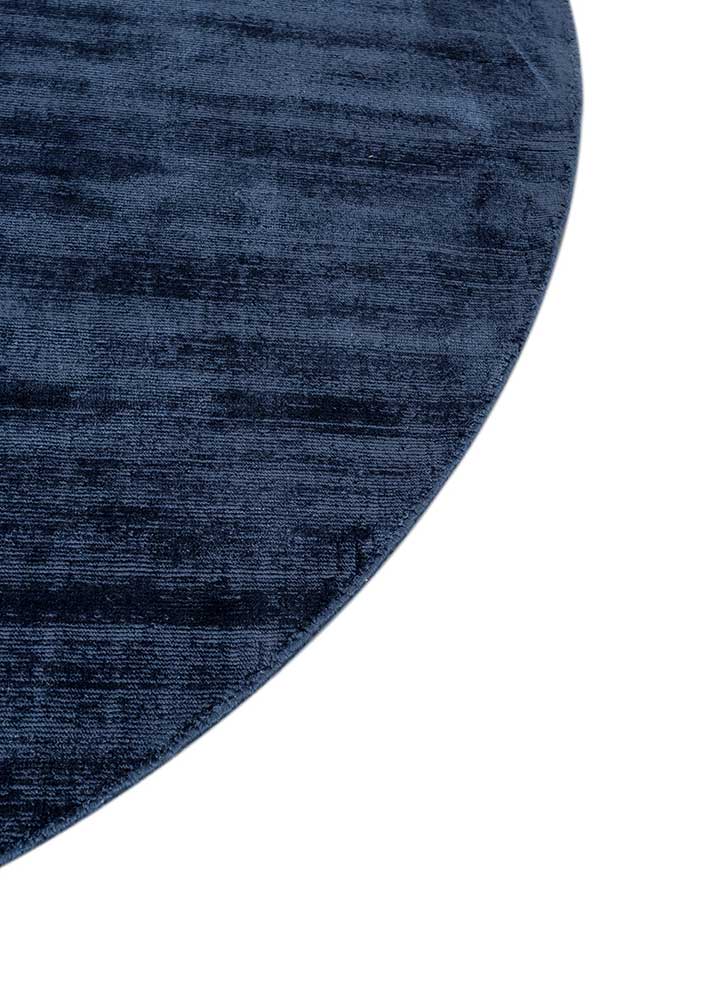 basis blue viscose Hand Loom Rug - Corner