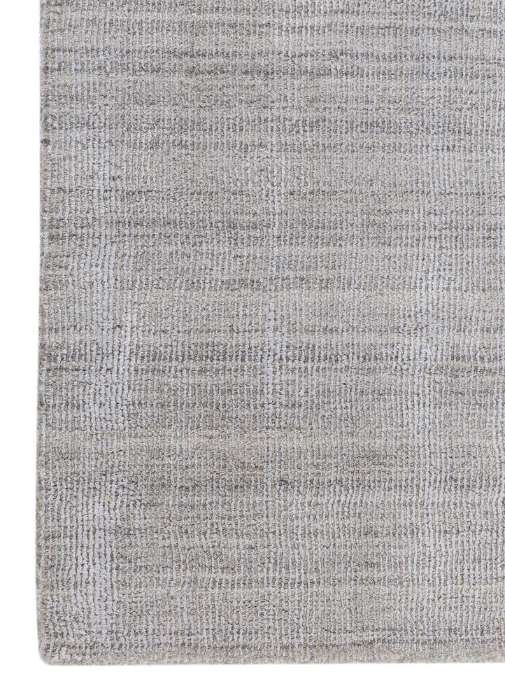 basis ivory wool and viscose Hand Loom Rug - Corner basis ivory wool and viscose Hand Loom Rug - Corner