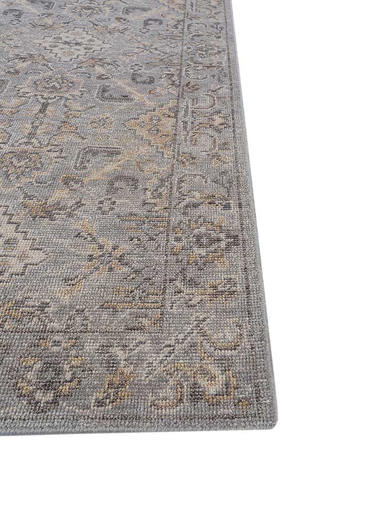 erbe grey and black wool Hand Knotted Rug - Corner