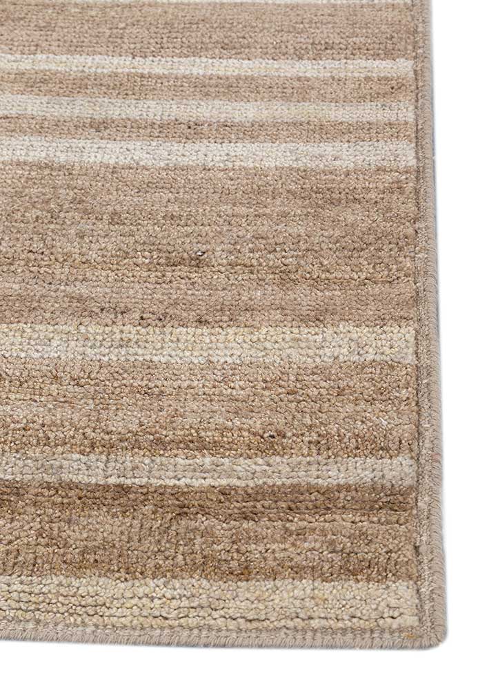 manifest beige and brown afghan wool Hand Knotted Rug - Corner