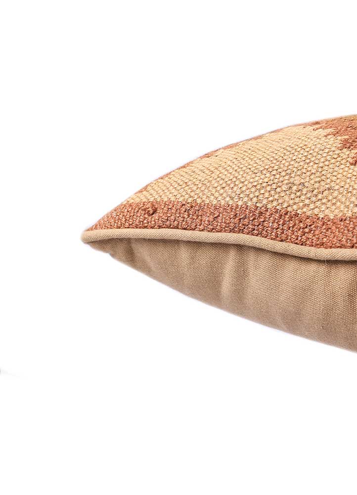 cushion beige and brown jute and hemp Cushion Cover Rug - Corner