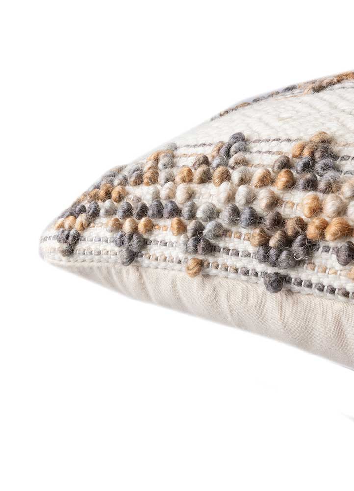 cushion ivory wool Cushion Cover Rug - Corner